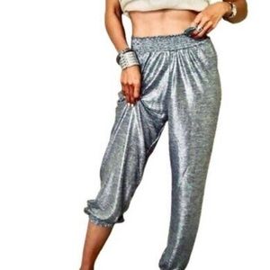 Anthropologie Silver Jogger Pants